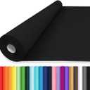 Vanhench 24"x2520"(210') Black Solid Color Wrapping Paper, Art Kraft Construction Paper for Bouquet Flower Crafts, Packing, Poster, Bulletin Board, Floor Covering & Table Runner