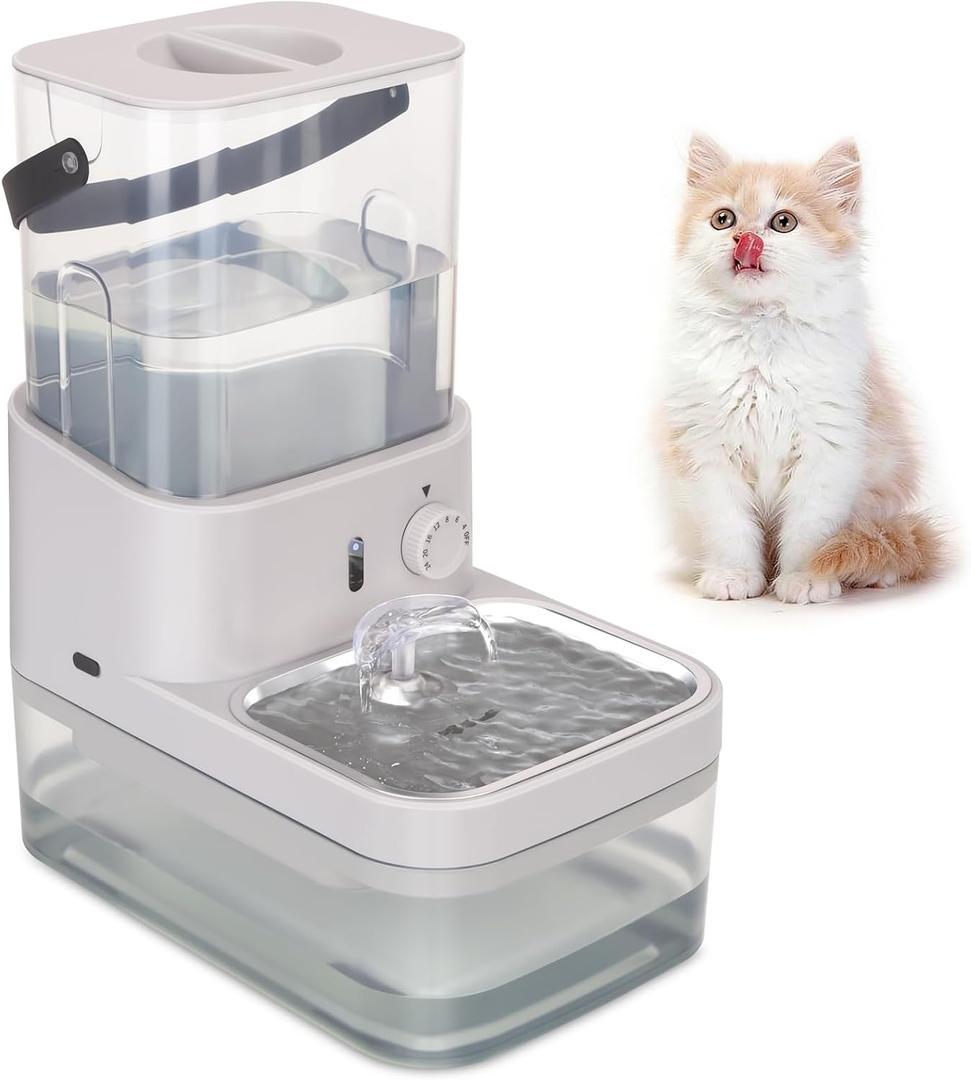 Smart Pet Water Fountain,Filterless Cat Water Fountain No Filter,3L/102oz Ultra Silent Cat Fountain, Separation Design