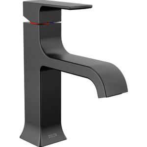 Delta Velum Matte Black Bathroom Faucet 1 Hole, Single Hole Bathroom Sink Faucet for Vanity, Metal Push-Pop Drain Assembly, Matte Black 539-BLMPU-DST