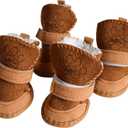 Dog Boots Paw Protector, Anti-Slip Dog Shoes,Dog Australia Boots Pet Antiskid Shoes Winter Warm Skidproof Sneakers, for Small Dog (#1, Brown)