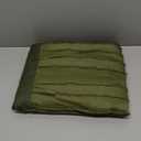 Bed Skirt Queen Size Ruffled Bed Skirt with Split Corners, 18 Inch Drop Dust Ruffle Bed Skirts with Platform, Tufted Boho Bed Skirting, Striped, Green, 18" Queen