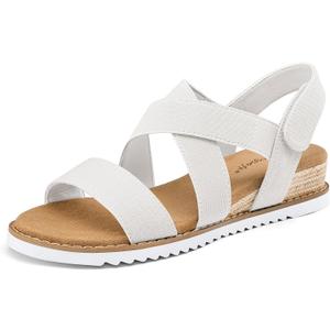 mysoft Women's Wedge Sandals Casual Low Heel Comfortable Walking Espadrilles Elastic Strap Slip on Shoes