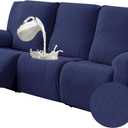 Gennia Waterproof Recliner Sofa Cover,Stretch Reclining Couch Covers with Pockets,Washable Lazy Boy Recliner Slipcovers,Leakproof Sofa Protector for Kids, Pets, Dog and Cat (3 Seat, Navy Blue)