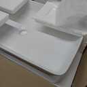 Rectangle Vessel Sinks for Bathrooms: 24 Inch Large Bathroom Vessel Sink, Modern White Porcelain Bathroom Sink, Ceramic Above Counter Sink Bowls for Bathroom Vanity, OC1601