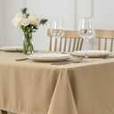 maxmill Slubby Texture Tablecloth Water Resistance Antiwrinkle Spillproof Soft Washable Jacquard Table Cloth for Dining Room, Buffet Banquet Parties Holiday Dinner, Rectangular 60 x 104 Inch, Beige
