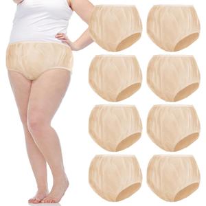7 pcs Adult Plastic Diaper Plastic Pants (Beige,XL)