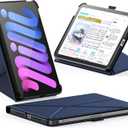 INFILAND Case for iPad mini 7 (A17 Pro) 2024 / iPad mini 6 2021, Magnetic Origami Slim Protective Case, Book-Style Foldable Cover with Pencil Holder, Multi-Angle Stand, Auto Wake/Sleep, Navy
