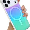 SOKAD Iridescent Magnetic for iPhone 17 Pro Max Case, Compatible with Magsafe, Cute Clear Aesthetic Sparkly Glitter Bling Gradient Rainbow Design for Girls Women Protective Phone Case