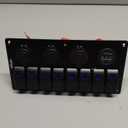 Nilight 6 Gang Rocker Switch Panel Waterproof Pre-Wired Aluminum Panels with PD Type C and USB Cigarette Lighter Socket Voltmeter 12V 24V ON Off Switches for Car Trucks Boats RVs