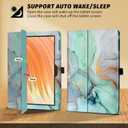 Famavala Folio Case Compatible for 10.1" Tablet (11th/13th Generation, 2021/2023 Released), Slim Cover with Auto Wake/Sleep, Lenovo M10 2023 Tab (Marble Green)