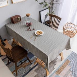 Home Brilliant Buffalo Check Tablecloth Square Plaid Table Cloth (52 x 52 Inch) for Dining Table Textured Table Cover for Kitchen Party, Grey, 52x52 Inch