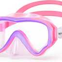 VegoVia Kids Swim Goggles with Nose Cover 6-14, Kids Pool Goggles for Swimming 8-14 4-7 Girls Boys Youth Toddler, Anti Fog No Leak UV Protection Clear Diving Swim Mask Underwater Wide View