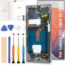 Olivechard AMOLED for Samsung Galaxy S22 Ultra 5G (Fingerprint Support) Not OEM 6.8" LCD Display +Green Frame S908 LCD Screen Display Replacement Touch Digitizer Assembly Kit