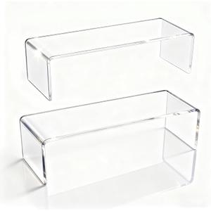 2-Pack Acrylic Medicine Cabinet Organizer, Clear Bathroom Shelves with 2 Non-Slip Pads for Vanity & RV Storage (2 x 11.4x3x3.7in)