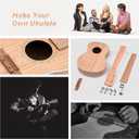 26 Inch DIY Ukulele Kit, Soprano Guitar Build Assembly Wooden Small Hawaiian Instrument Manual Handwork Custom Tools Accessories
