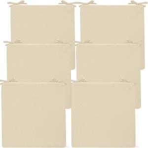 Preboun 6 Pack Outdoor Chair Cushions 19" x 19" x 3" Patio Waterproof Fade Resistant Seat Cushions with Ties Replacement Chair Pads for Patio Furniture Garden Sofa Couch (Beige)