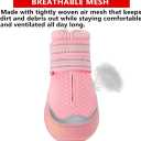 QUMY 4PCS Dog Boots for Large Dogs, Medium Dog Shoes & Paw Protectors for Hot Pavement, Summer Heat Protection, Mesh Breathable Nonslip Dog Booties for Hardfloors, Walking Running Hiking Pink Size 6