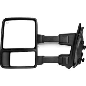 YITAMOTOR Towing Mirror Compatible with 2008-2016 Ford F250 F350 F450 F550 Super Duty, Left Driver Side Mirror Power Heated, Telescoping, Turn Signal Light, Black (Amber)