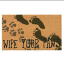 Liora Manne Natura Cute Dogs Wipe Your Paws Natural Outdoor Welcome Coir Door Mat, 18"x30", Pack Of 1