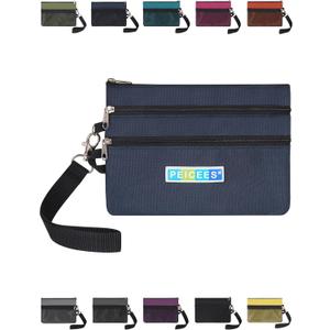 Peicees World Travel Essentials Currency and Passport Organizers Cash Cards Tickets Holder RFID Blocking Wallet, Dark Blue (One Size)