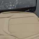 Coverado Universal Seat Covers Full Set, 5 Seats Universal Seat Covers for Cars, Waterproof NAPPA Leather Car Seat Covers with Head Pillow, Auto Protectors Fit for Most Sedans SUV Pick-up Truck, Beige