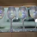 Circleware Radiance Wine Glasses, 4-Piece Glassware Set, Home Entertainment Party Dining Beverage Drinking Cups for Water, Liquor, Farmhouse Decor Gifts, 14.5 oz, White Pearl