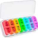 7-Day Pill Box Case for AM PM Medication Management - Portable Travel Medicine Manager Box with Ample Space for Pills, Vitamins, Fish Oil, and Supplements, Perfect for Arthritis Patients. (White)