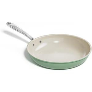 Redchef Nonstick Frying Pan Skillet, Ceramic Non-Stick Saute Pans, 11 inch Cooking Fry Pan with Stay Cool Handle, All Stovetops (Gas, Electric & Induction), Dishwasher/Oven Safe, PFAS-Free (Green)