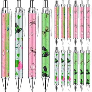 24 Pcs Witch Pens Bulk Princess and Witch Party Favors Pink and Green Gift Pens Set for Movie Musical Lover Friendship Matching Birthday Halloween Party Favors