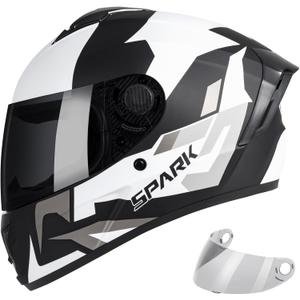Full Face Motorcycle Helmet DOT Approved for Adults, Lightweight Street Bike Helmet with Ventilation, All-Season Riding Gear, Removable Washable Liner, Stylish Design for Men and Women, X-Large