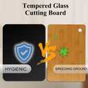 Tempered Glass Cutting Board for Kitchen, Cutting Board with Non-Slip Feet for Countertop, Dishwasher Safe, Rounded Corner Board, Shatter, Heat & Scratch Resistant-16"x12" & 12"x8" 2pcs, Black
