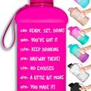 NatureWorks HydroMATE Half Gallon Water Bottle with Times to Drink BPA Free Leak Proof Reusable Jug with Handle 64 oz 