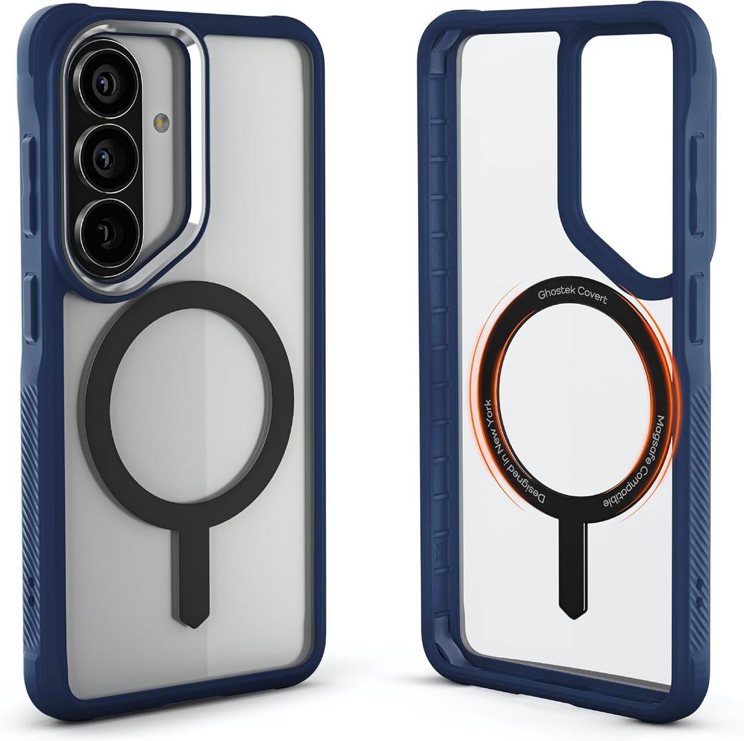 Ghostek Covert Clear S26 Case MagSafe Compatible with Magnetic Ring, Slim Thin Shockproof Phone Cover Designed for 2026 Samsung Galaxy S26 (6.3") (Blue Matte)