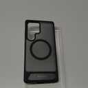 TORRAS Strong Magnetic & Seamless Stand for Samsung Galaxy S25 Ultra Case, Fit for MagSafe, Mil-Grade Drop Protection, Kickstand for Samsung Galaxy S25 Ultra Case, Translucent Back/Black Edge