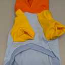 QWINEE Basic Dog & Cat Apparel - Warm Jacket & Shirt for Small Medium Dogs & Cats, Orange & Blue Medium (Orange and Blue)