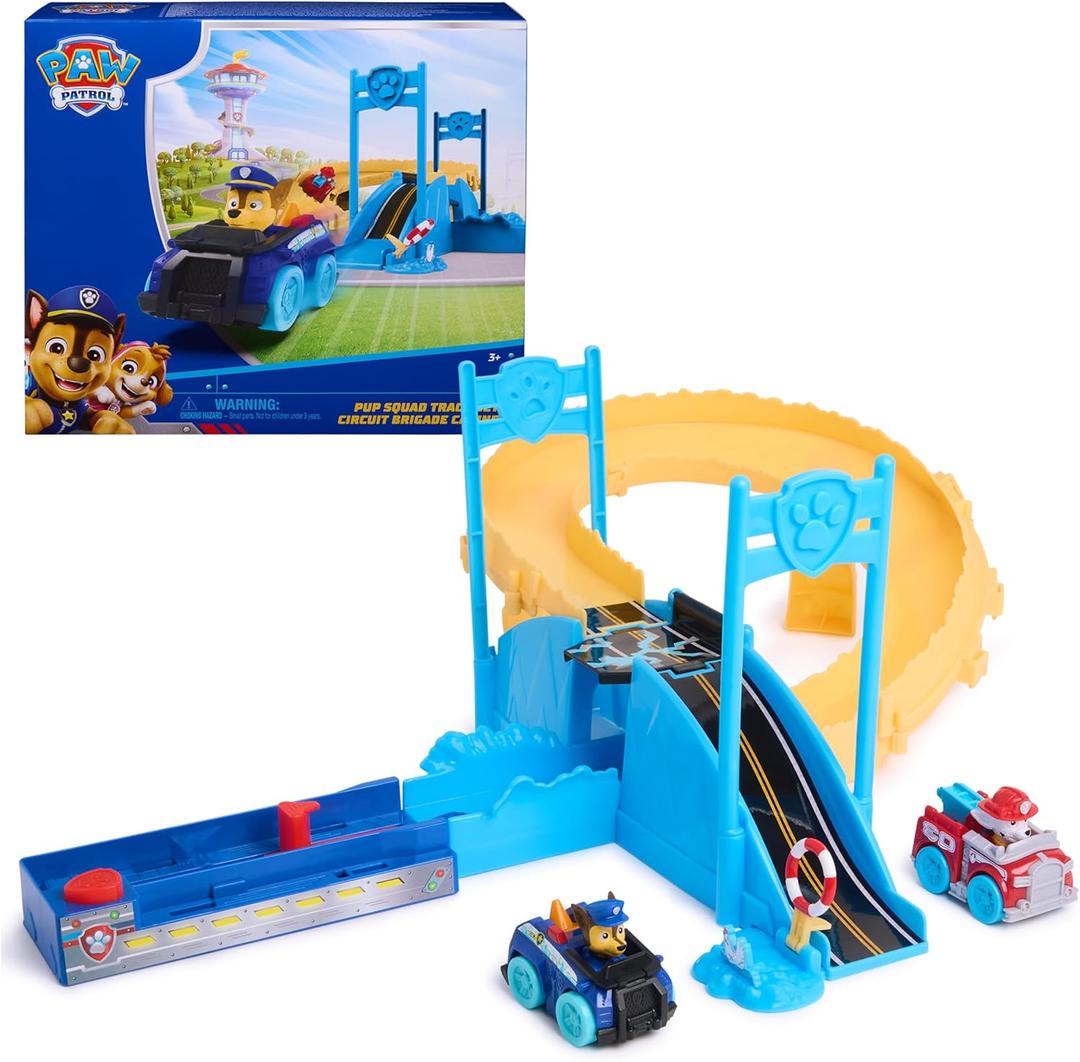 PAW Patrol Pup Squad Track Set, Looping Track Playset & Vehicle Launcher with Chase & Marshall Toy Cars, Kids Toys for Boys & Girls Ages 3 and Up