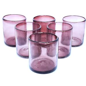 Solid Amethyst 9 oz Short Tumblers (set of 6), Recycled Glass, Lead-free, Toxin-Free (9oz Tumbler)