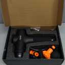 TOLOCO Massage Gun Deep Tissue, Percussion Massage Gun with 10 Replacement Heads, Super Quiet Portable Electric Massager for Athletes, Relax, Black