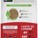 WORLD'S BEST CAT LITTER Multiple Cat Unscented, 32-Pounds - Natural Ingredients, Quick Clumping, Flushable, 99% Dust Free & Made in USA - Long-Lasting Odor Control & Easy Scooping
