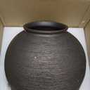 Ceramic Flower Vase Home Decor, 7.4 in Farmhouse Table Vase Retro Vintage Living Room Kitchen Bedroom Decoration Pottery Decorative Vases for Flowers House Shelf Office Desk Dining Entryway, Black