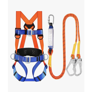 Safety Harness Fall Protection Kit: Full Body Roofing harnesses with Shock Absorbing Lanyard - Updated Comfortable Waist Pad