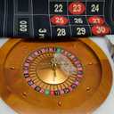 18" Wooden Roulette Wheel Set with 47.2 * 23.6” Roulette Tablecloth 100pcs Poker Chips Roulette Win Marker Dual Balls Casino Game Sets Smooth Rotation Roulette Wheel for Family & Party Fun
