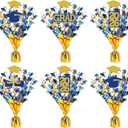 Capoda 6 Pack Graduation Table Centerpiece Party Decoration Metallic Foil Spray Centerpiece Glitter Star Tabletop Decor for 2026 Graduation Party Congrats Grad Decor Supplies(Grad,Blue Gold)