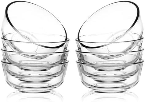 Sweejar Small Glass Bowls Set, 8 oz Prep Bowls for Cooking, 4 inch Bowls for Kitchen, Dessert Bowls for Ice Cream, Serving Bowls for Dipping, 9 pack