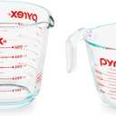 Pyrex Essentials (2-Pack) Glass Measuring Cups Set, (1 & 2 Cup) Measuring Cups For Prepping, Baking and Cooking, Preheated Oven, Dishwasher, Freezer, and Microwave Safe