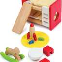 Hape Wooden Doll House Furniture Children's Room with Accessories| 1:12 Scales Miniature Dollhouse Furniture