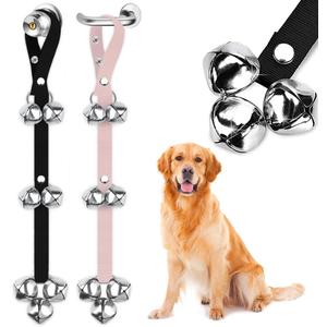 BLUETREE 2 Pack Dog Doorbells Premium Quality Training Potty Great Dog Bells Adjustable Door Bell Dog Bells for Potty Training Your Puppy The Easy Way - 7 Extra Large Loud 1.4 DoorBells (08-Black+Light Pink)