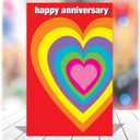 5 x Chuck's Card-O-Rama Anniversary Card - Excellent Card Stock - Envelope Included - 5" x 7.75" - Packaged in Extra Sturdy Mailer - Happy Anniversary - 96040