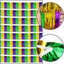 10 Pack 10 Feet Mardi Gras Foil Fringe Garland Mardi Gras Parade Float Fringe Metallic Streamers Tinsel Fringe Banner for Birthday Party Decor St Patrick Halloween Christmas Decoration (Green Gold Purple)