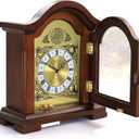Bedford Clock Collection Redwood Mantel Clock with Chimes